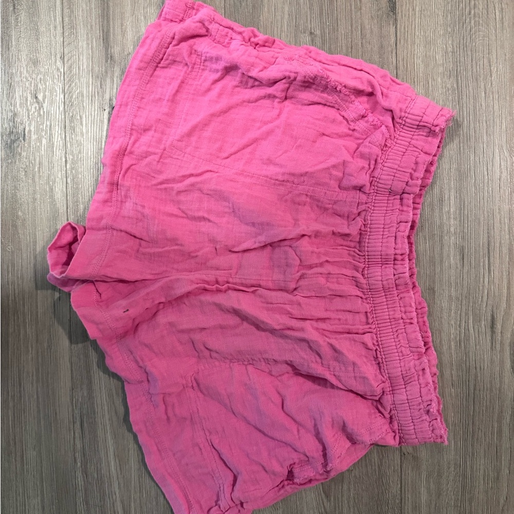 Aerie High Waist Pink Shorts with Elastic Waistband